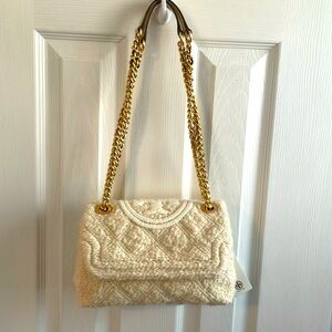 Tory Burch Fleming Soft Boucle Small Convertible Shoulder Bag